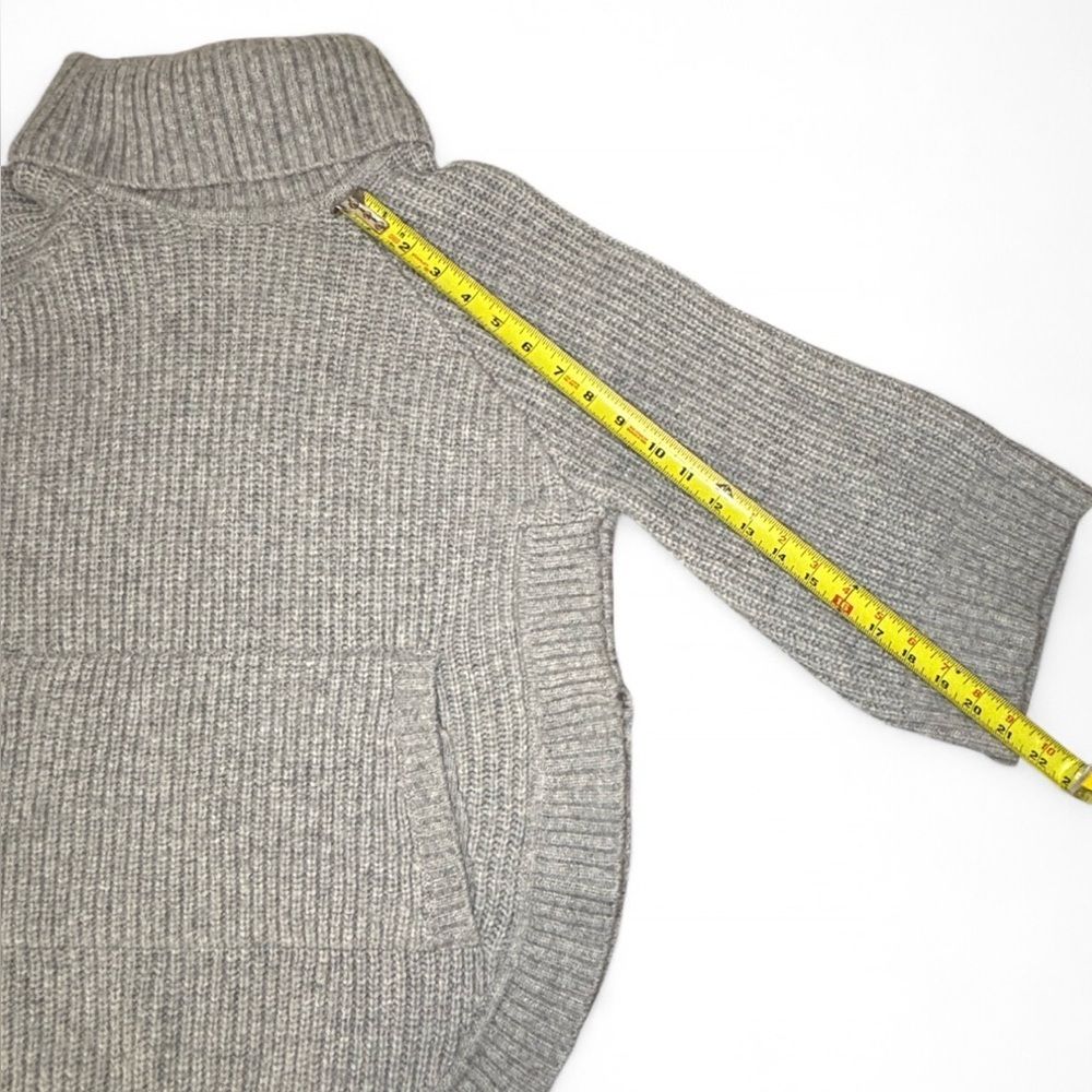 UGG Raelynn Cable Knit Turtleneck Poncho Sweater Gray XS Oversized Wool Blend - Picture 4 of 7